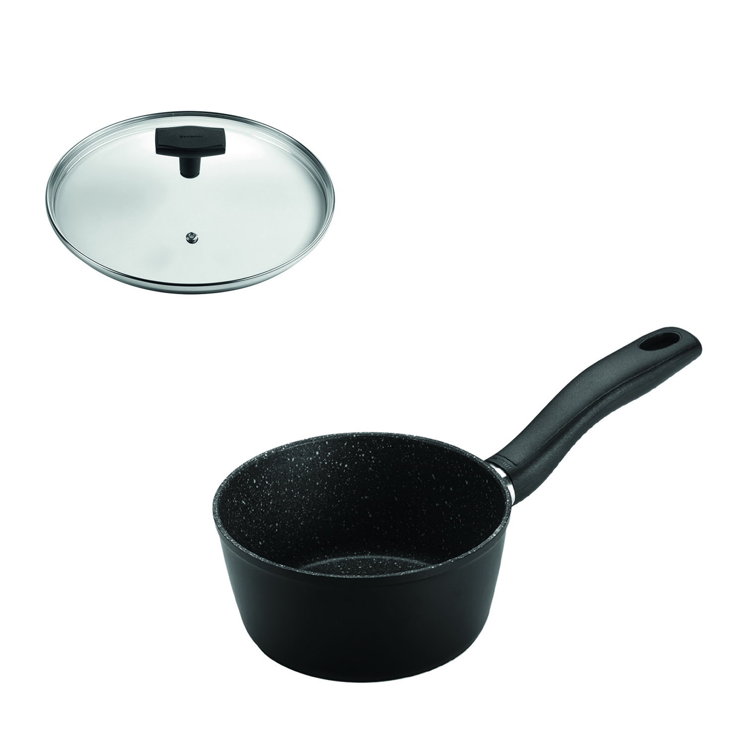 SET CACEROLA 16CM ANTIADHERENTE NEGRO CON TAPA DAILY - 1