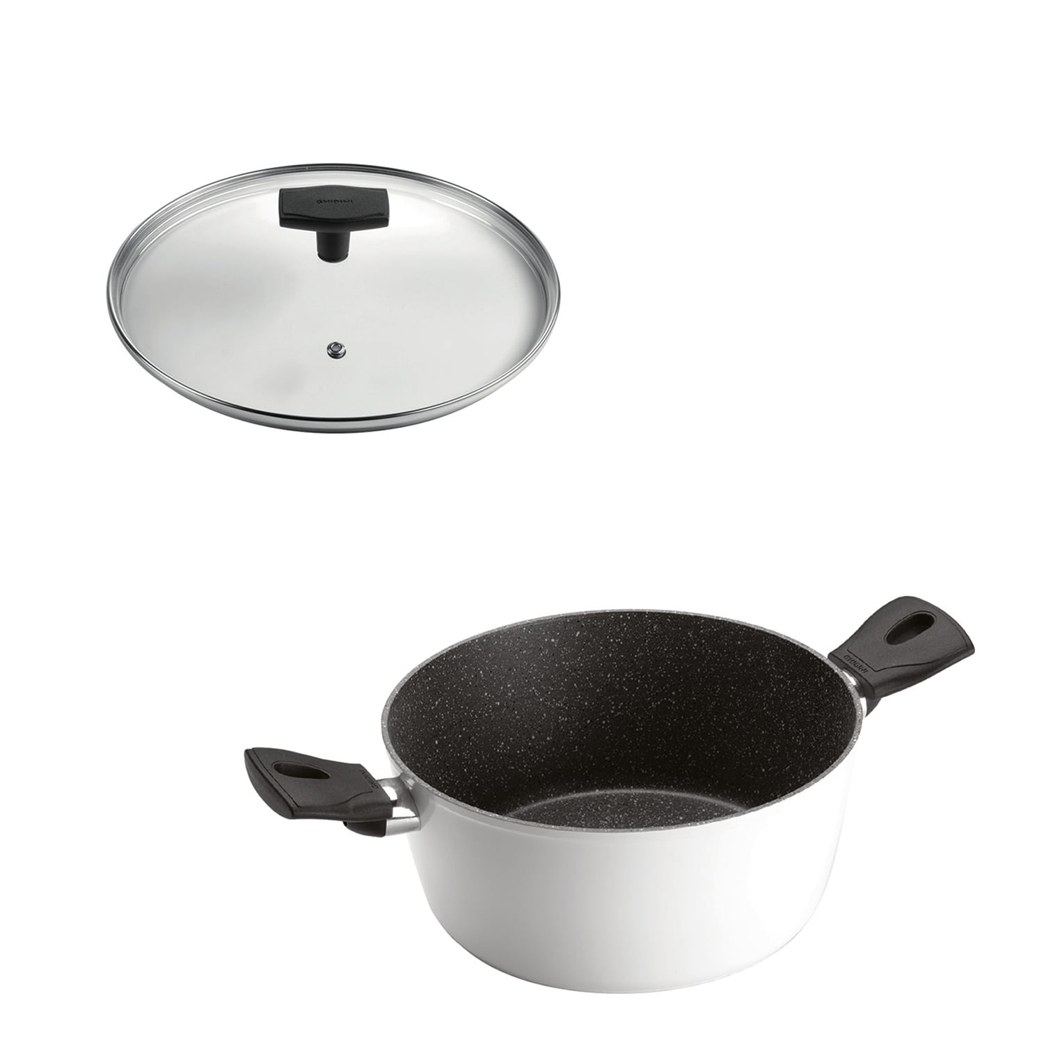 SET OLLA 2 ASAS 22CM ANTIADHERENTE BLANCO CON TAPA DAILY - 1
