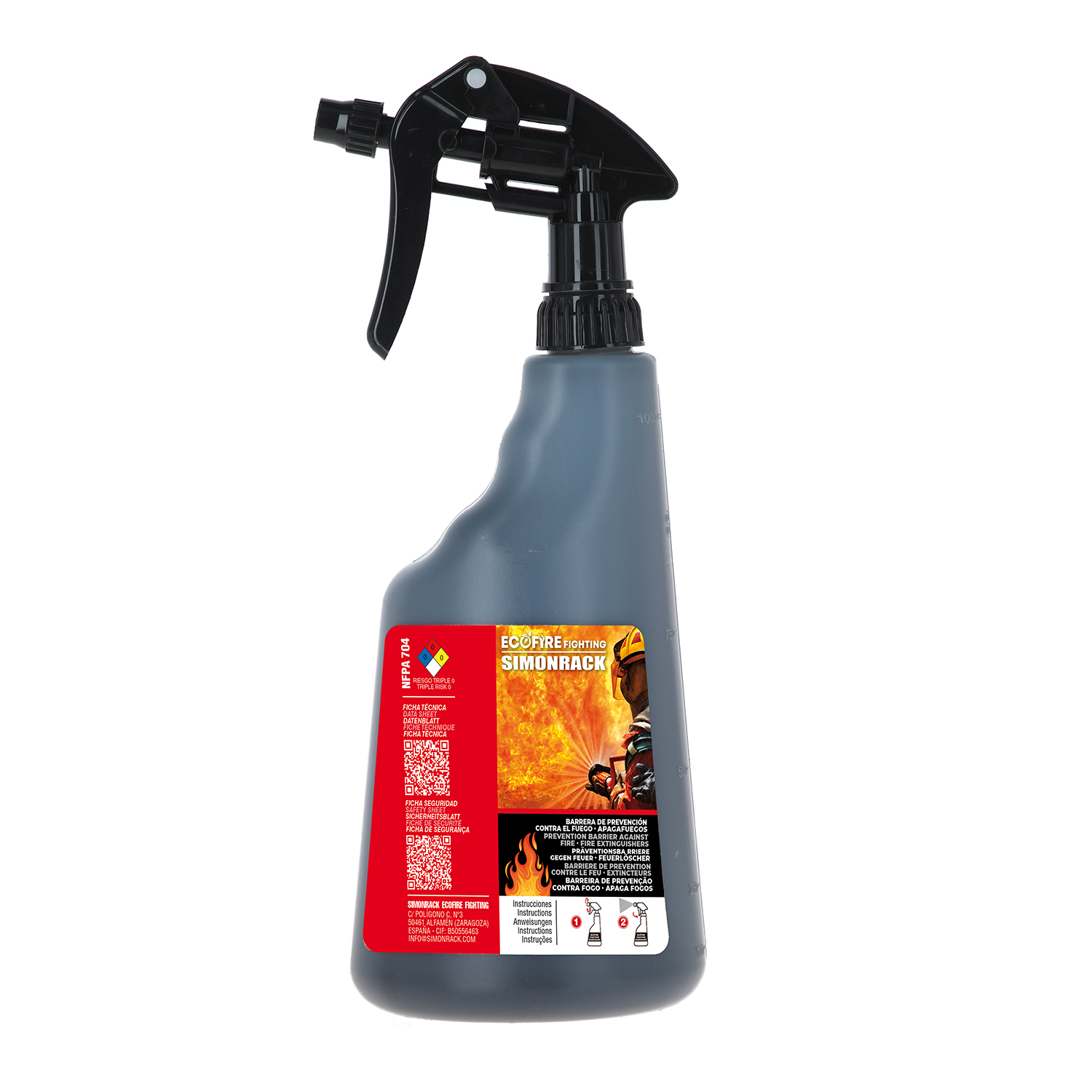 EXTINTOR SIMONRACK FUEGO ECOFIRE FIGHTING HOME BOTELLA SPRAY 1 LT - 3