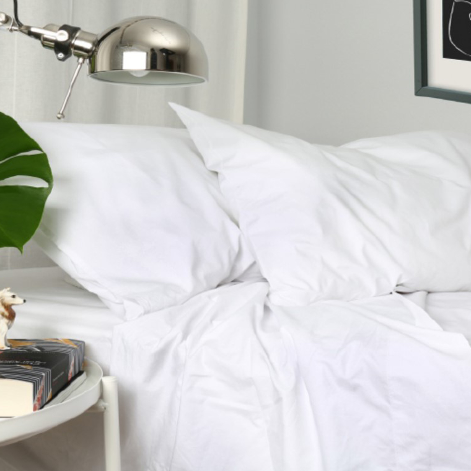 SET SÁBANAS LE NUIT PERCALE KING 300 HILOS ALGODÓN PIMA PERUANO BLANCO LISO - 8