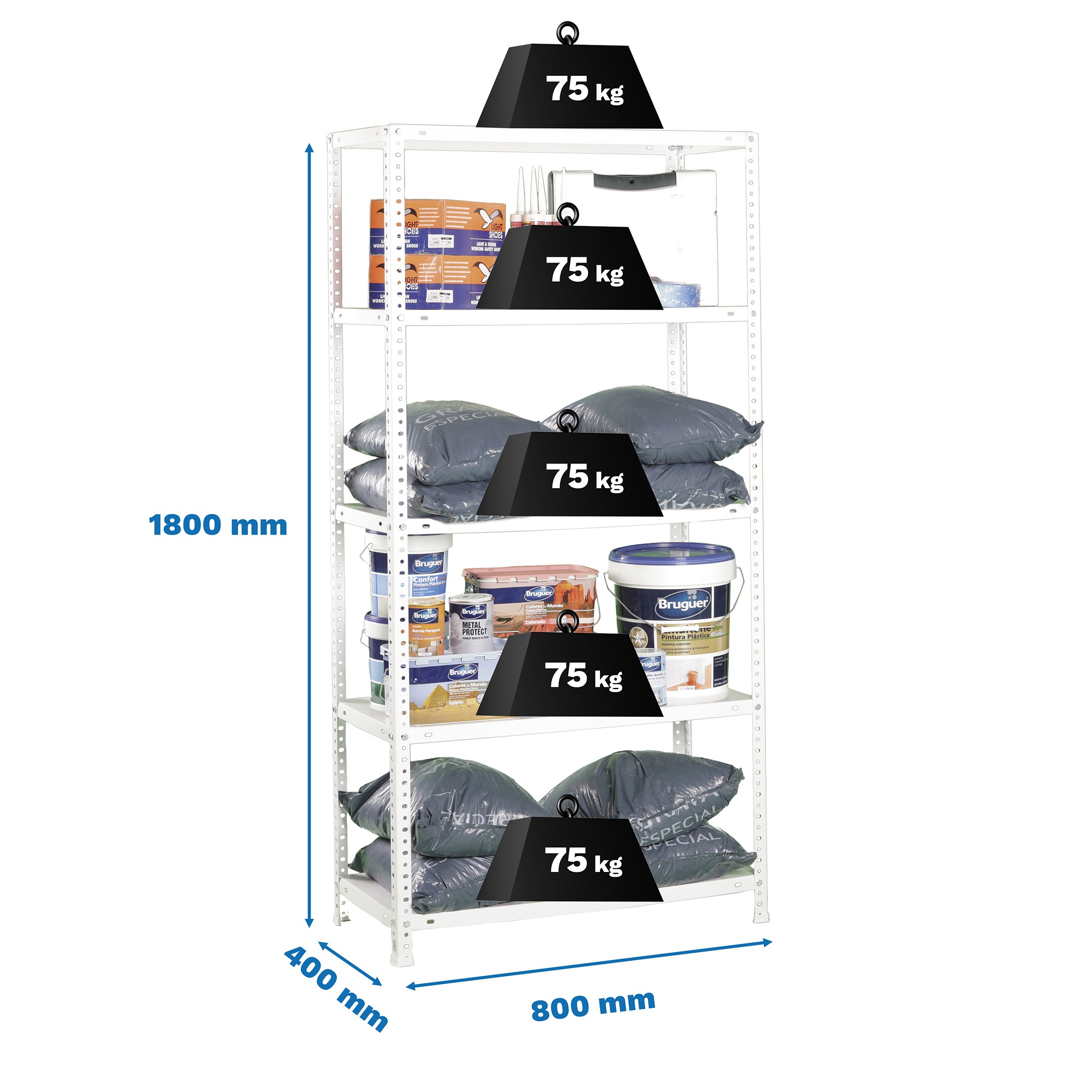 ESTANTERIA METALICA ADVANTAGE MINI 5/300 BLANCO - 2