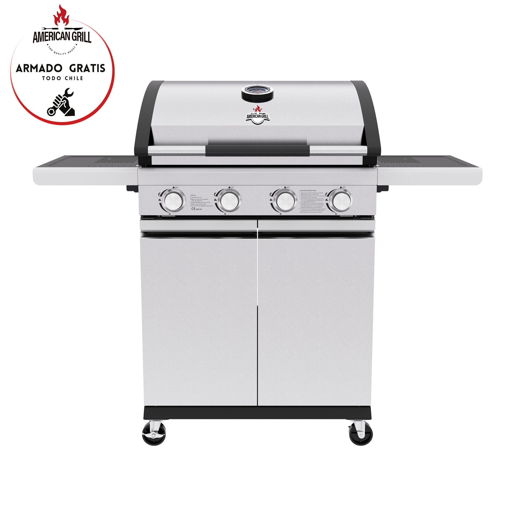 PARRILLA A GAS 4 QUEMADORES NEW YORK INOX - 6