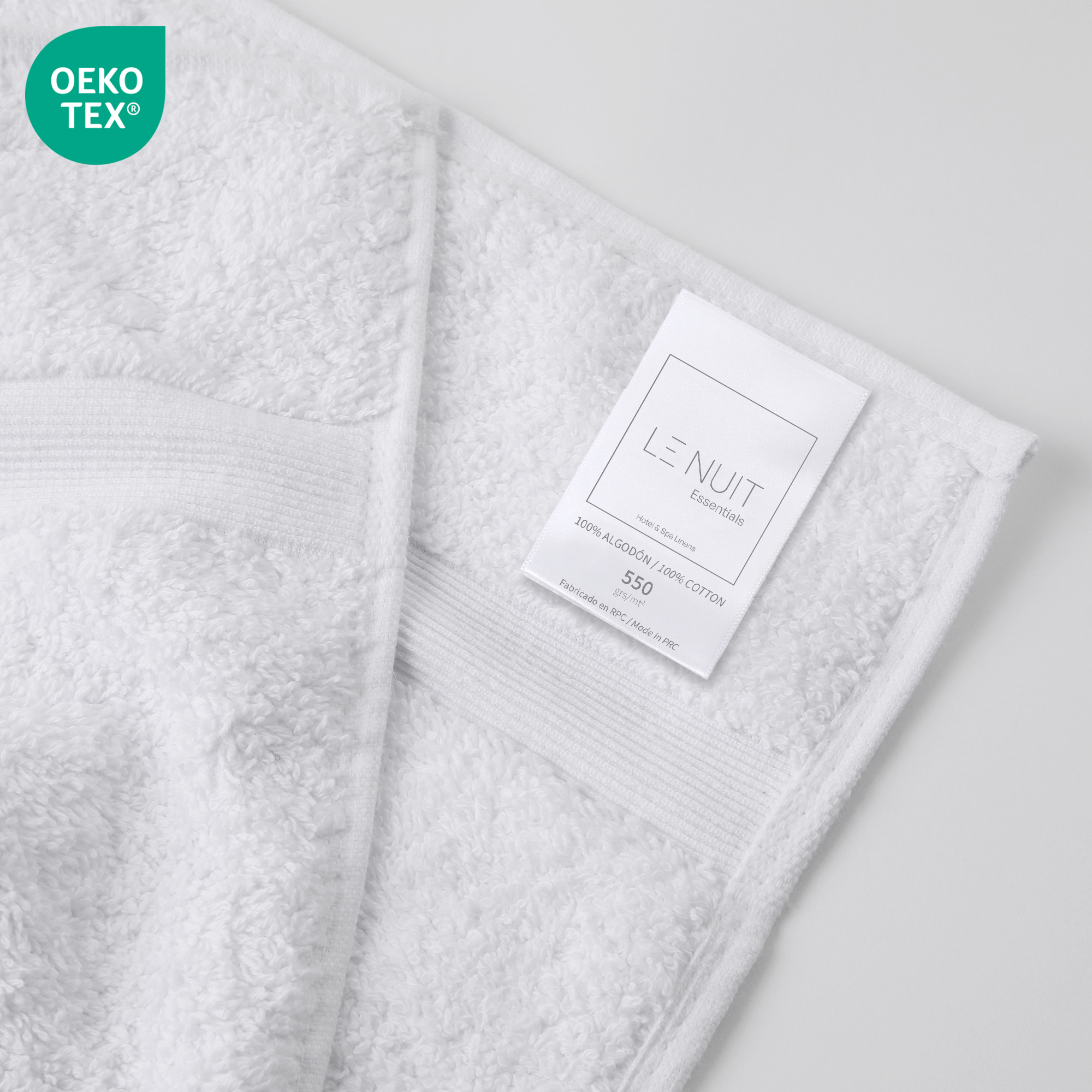 TOALLA DE CARA 550 GRS/MT2 ALGODÓN ESSENTIALS BLANCA - 3