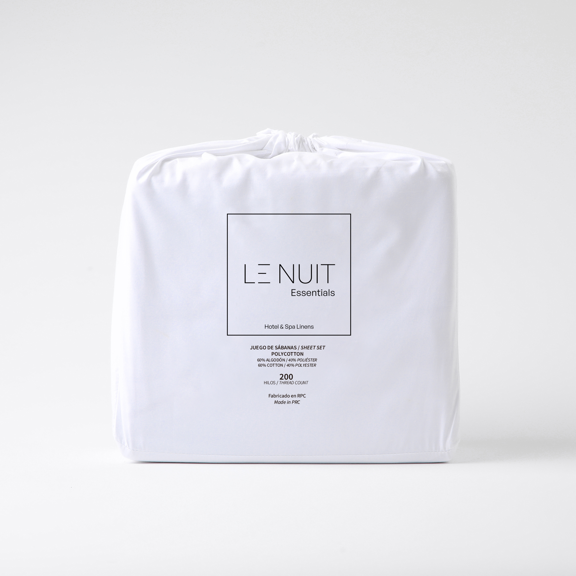 SET SÁBANAS LE NUIT ESSENTIALS 1 PLAZA 200 HILOS BLANCO LISO - 1