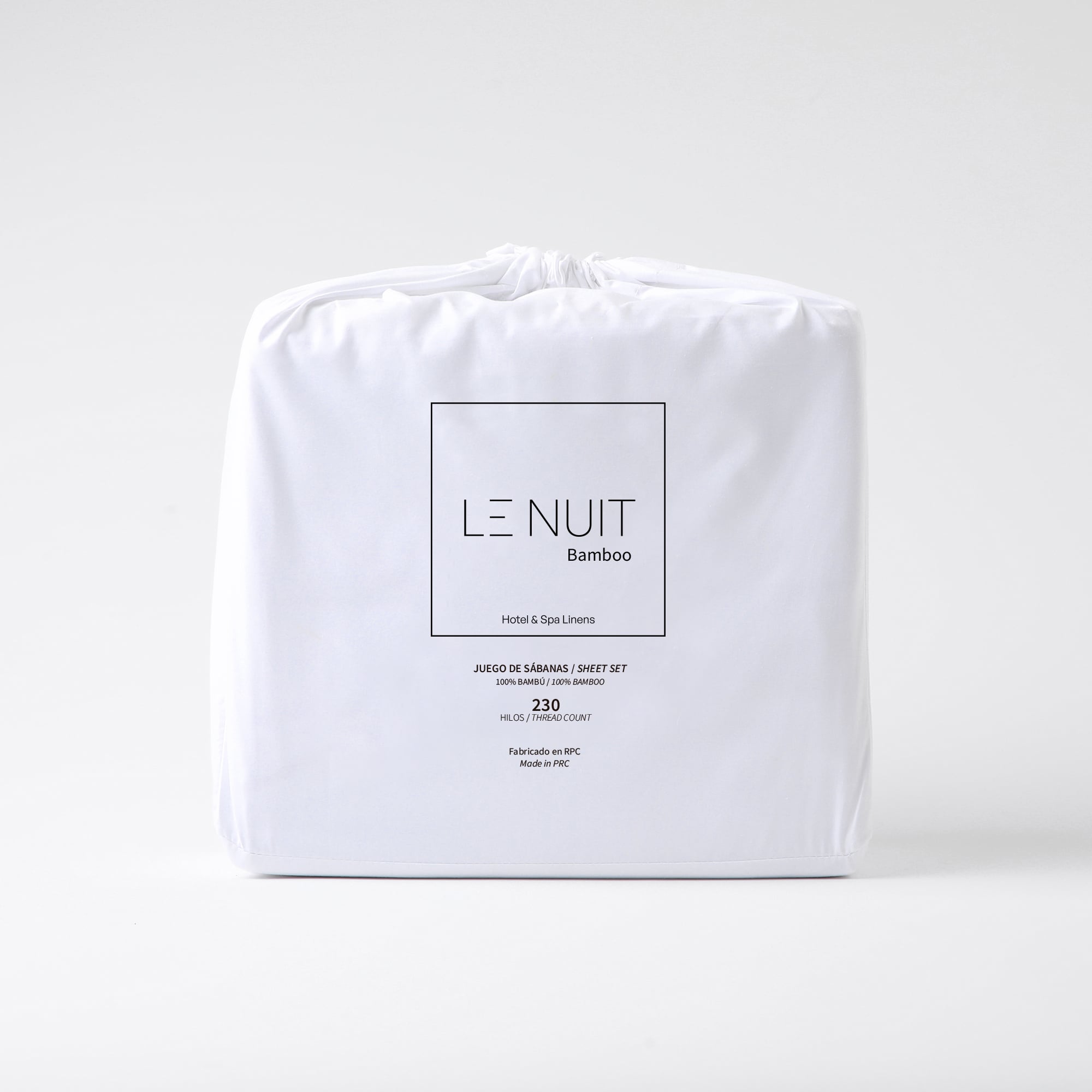 SET SÁBANAS LE NUIT ESSENTIALS 1 PLAZA 230 HILOS BAMBÚ BLANCO LISO - 1