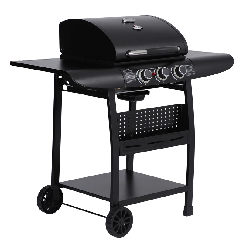 SET PARRILLA A GAS 3 QUEMADORES KANSAS BLACK + FUNDA M - 4
