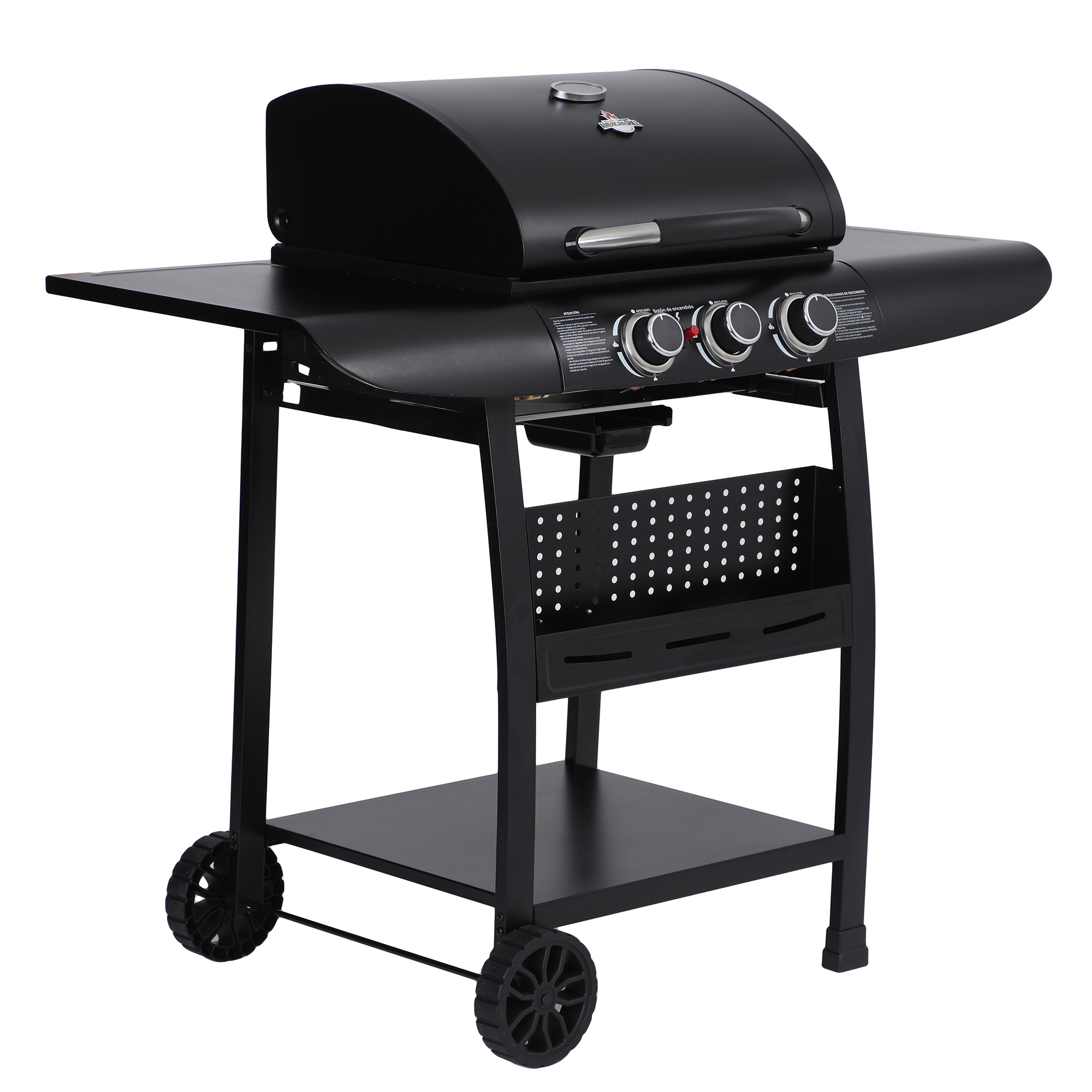SET PARRILLA A GAS 3 QUEMADORES KANSAS BLACK + FUNDA - 4