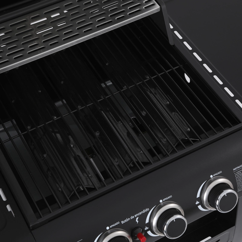 SET PARRILLA A GAS 3 QUEMADORES KANSAS BLACK + FUNDA M - 7