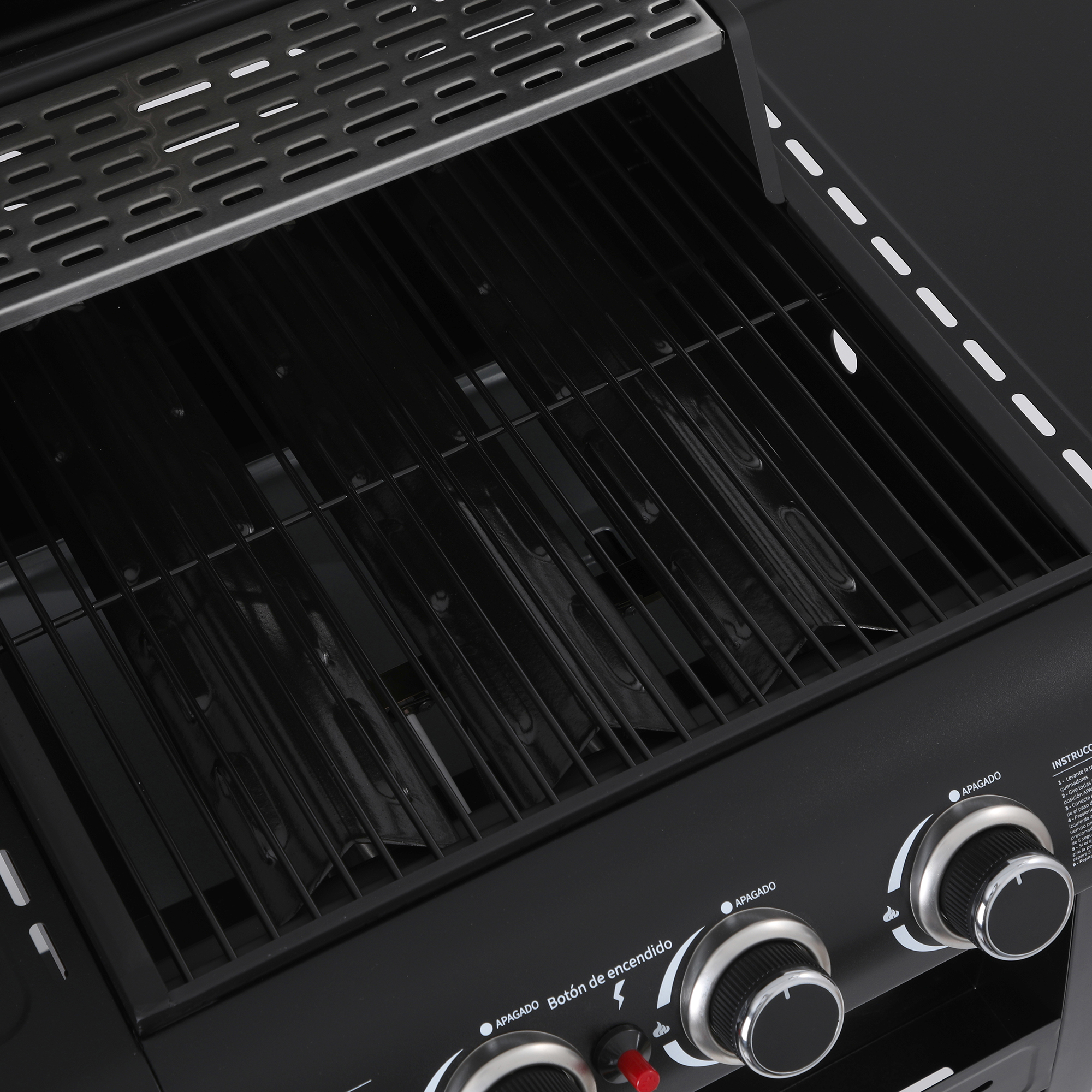 SET PARRILLA A GAS 3 QUEMADORES KANSAS BLACK + FUNDA - 7