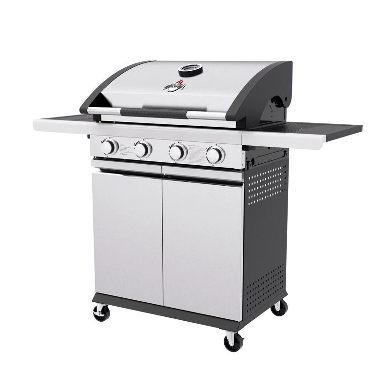 SET PARRILLA A GAS 4 QUEMADORES NEW YORK INOX + FUNDA L - 4