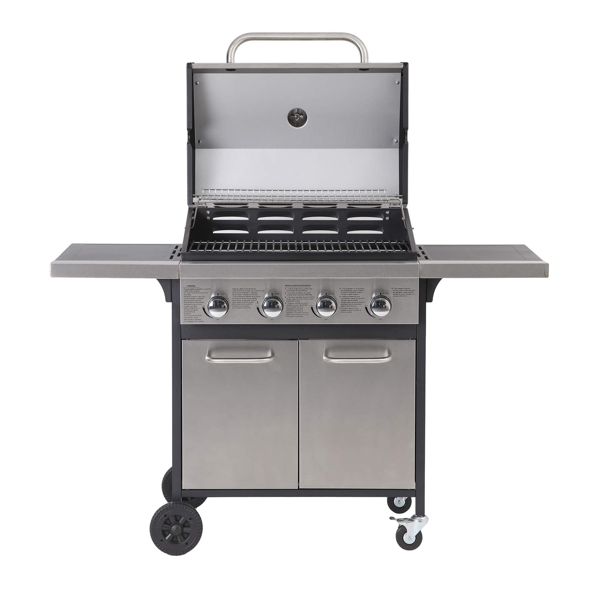 SET PARRILLA A GAS 4 QUEMADORES OREGON INOX + FUNDA - 6