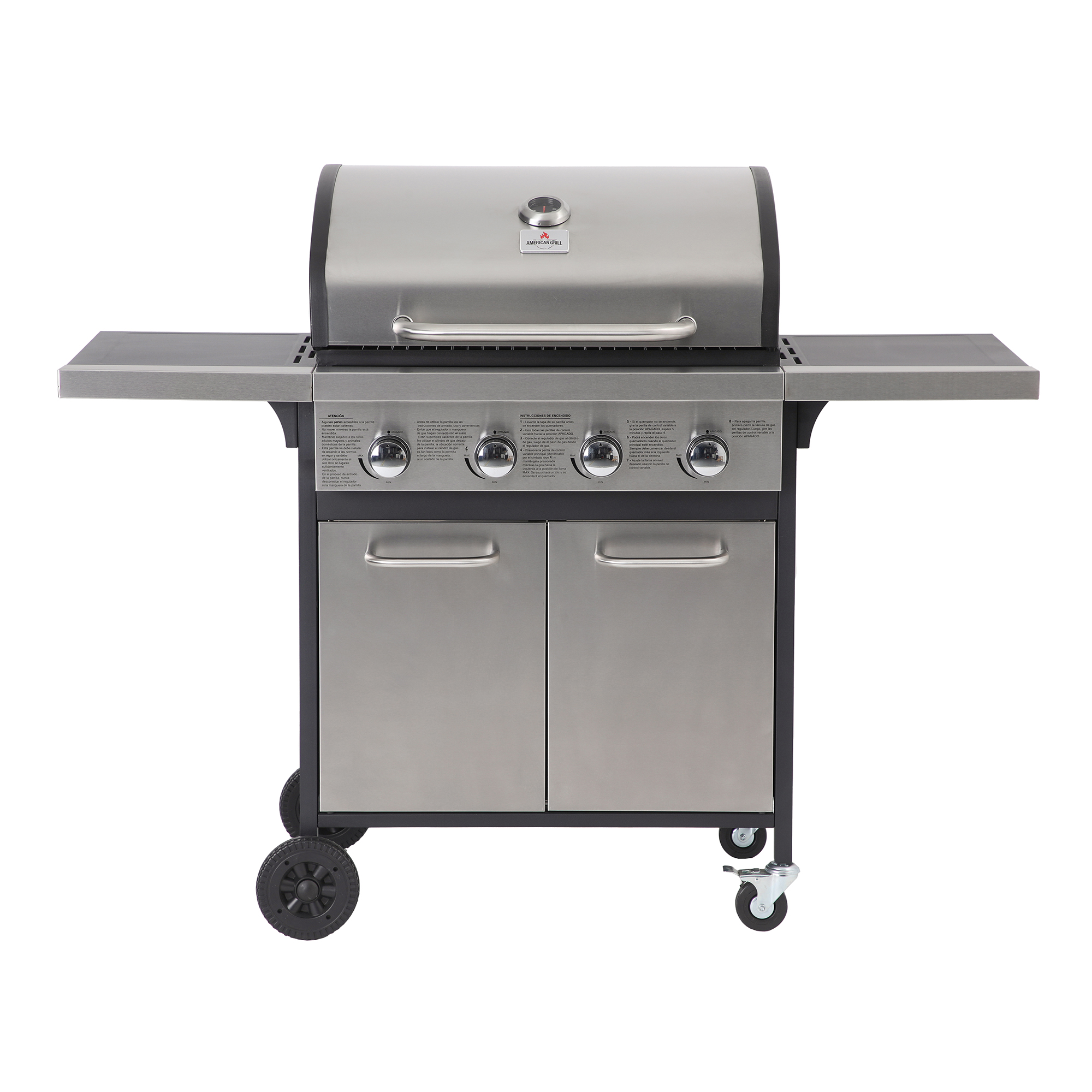 SET PARRILLA A GAS 4 QUEMADORES OREGON INOX + FUNDA - 7