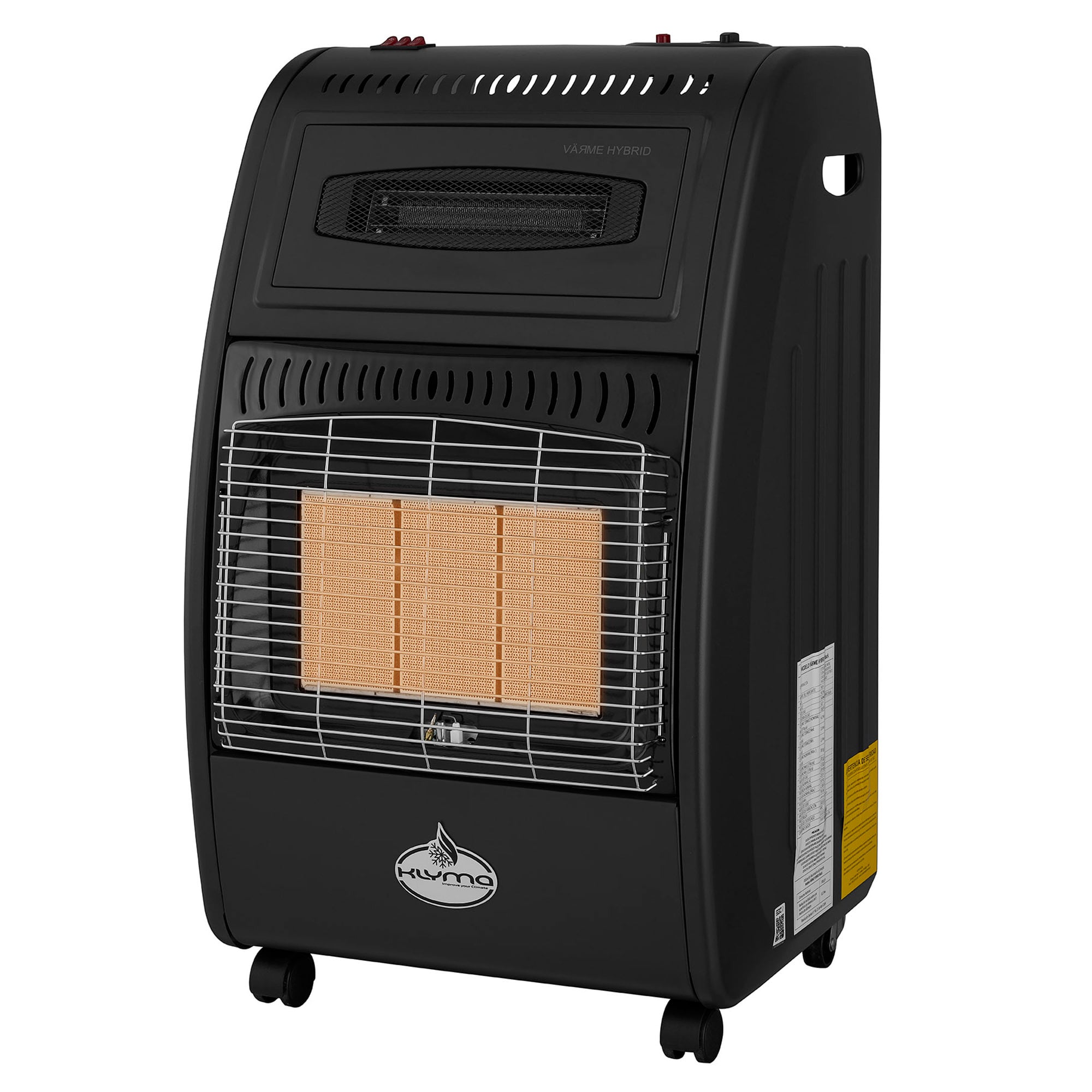 ESTUFA A GAS HIBRIDA 15 KG 4,2KW 1500W VARME HYBRID BLACK KLYMA