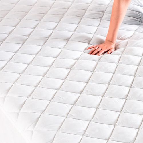CUBRE COLCHON KING ALGODON EGIPCIO 300 HILOS LISO BLANCO - 2