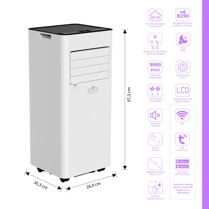AIRE ACONDICIONADO PORTATIL WIFI 9000 BTU ꓘÖLD 9WF ES WHITE - 4