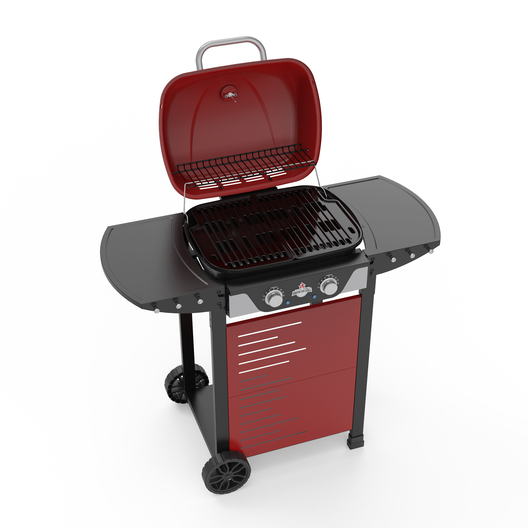 SET PARRILLA ELECTRICA 2 QUEMADORES MANHATTAN RED + FUNDA - 4