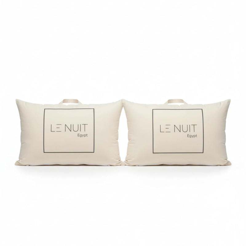 SET 2 ALMOHADAS 1000 GR MICROFIBRA TELA 300 HILOS ALGODON EGIPCIO 50X70 CM BLANCO - 2