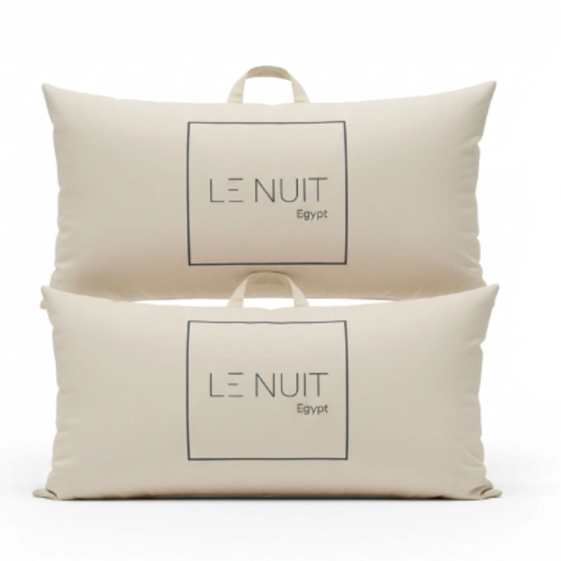 SET 2 ALMOHADAS 1200 GR MICROFIBRA TELA 300 HILOS ALGODON EGIPCIO 50X90 CM BLANCO - 2