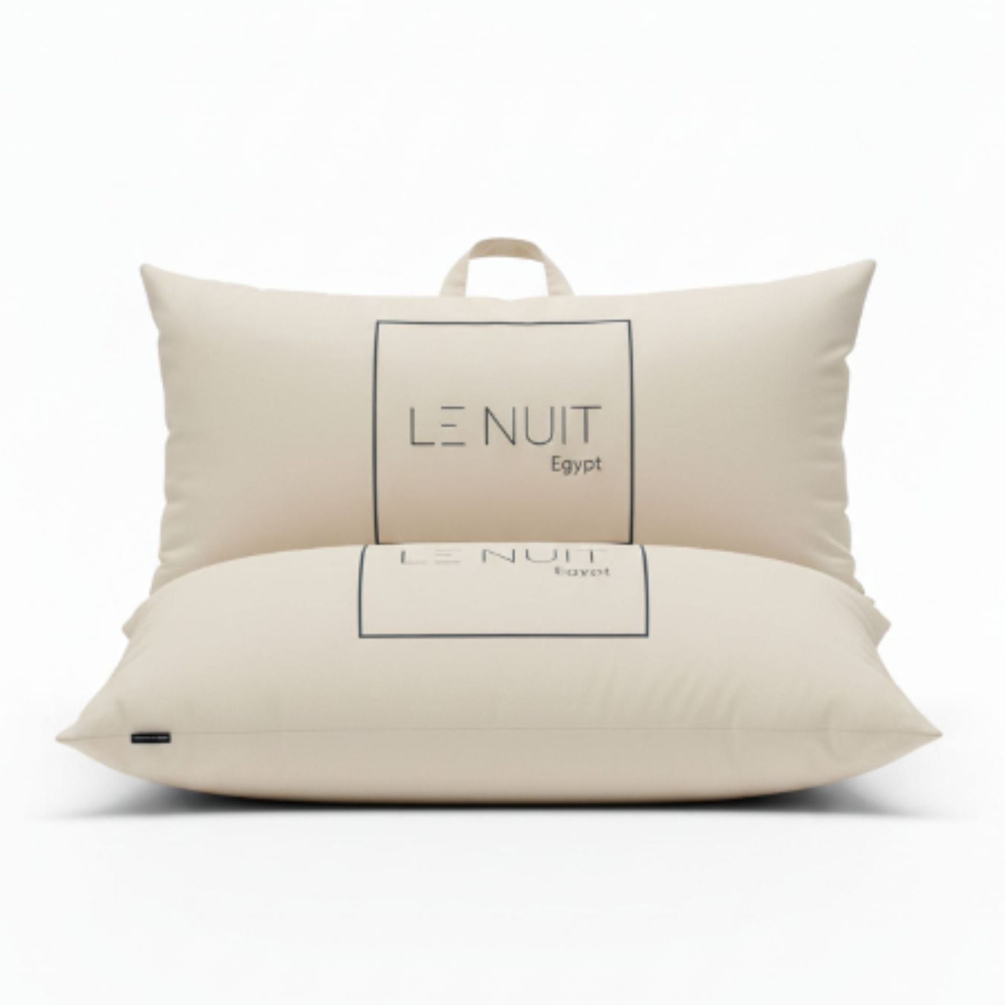 SET 2 ALMOHADAS 1200 GR MICROFIBRA TELA 300 HILOS ALGODON EGIPCIO 50X90 CM BLANCO - 3