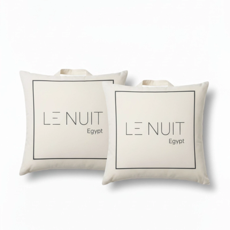 SET 2 ALMOHADAS 350 GR MICROFIBRA TELA 300 HILOS ALGODON EGIPCIO 45X45 CM BLANCO - 2