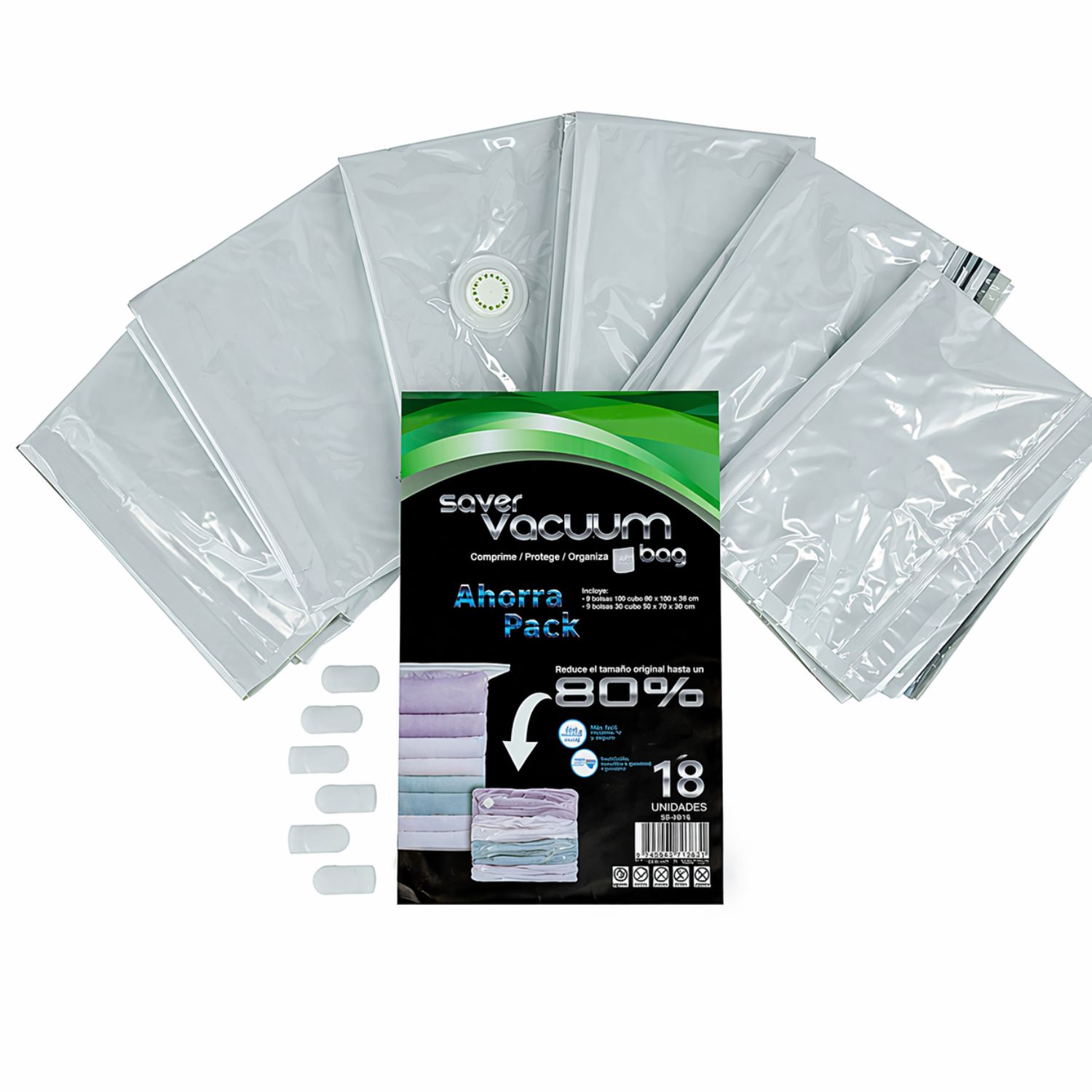 PACK AHORRO 18 BOLSAS AHORRA ESPACIO SVB 3D CUBO - 1