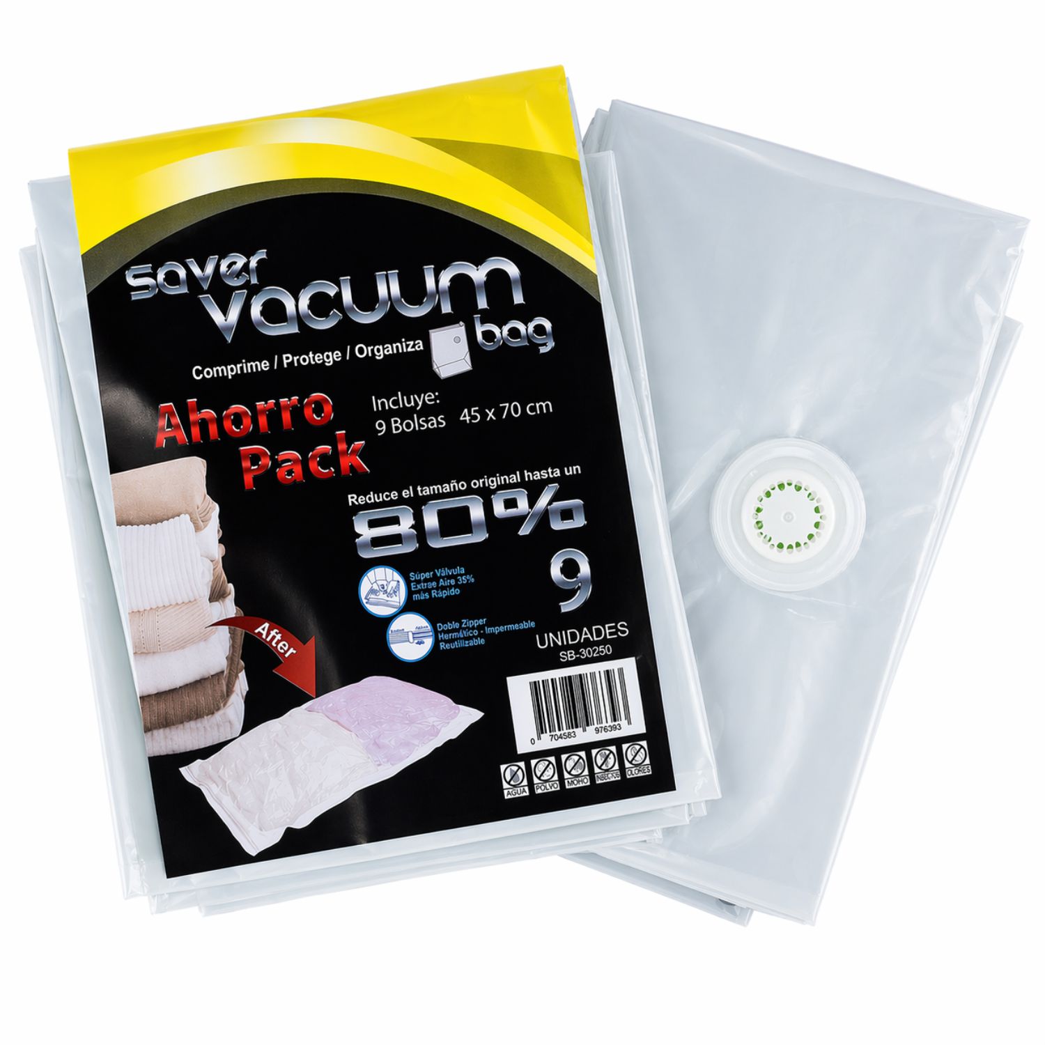 PACK AHORRO 9 BOLSAS AHORRA ESPACIO SVB 45 X 70 CM - 1