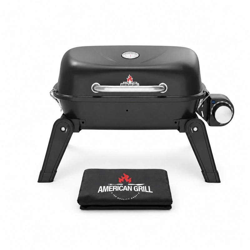 PARRILLA EXTERIOR -INTERIOR ELE CTRICA E1B ASPEN BLACK + FUNDA EXS - 1