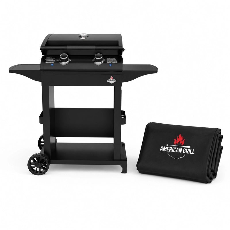 PARRILLA EXTERIOR ELE CTRICA E2B BOSTON BLACK CON CARRO + FUNDA S - 1