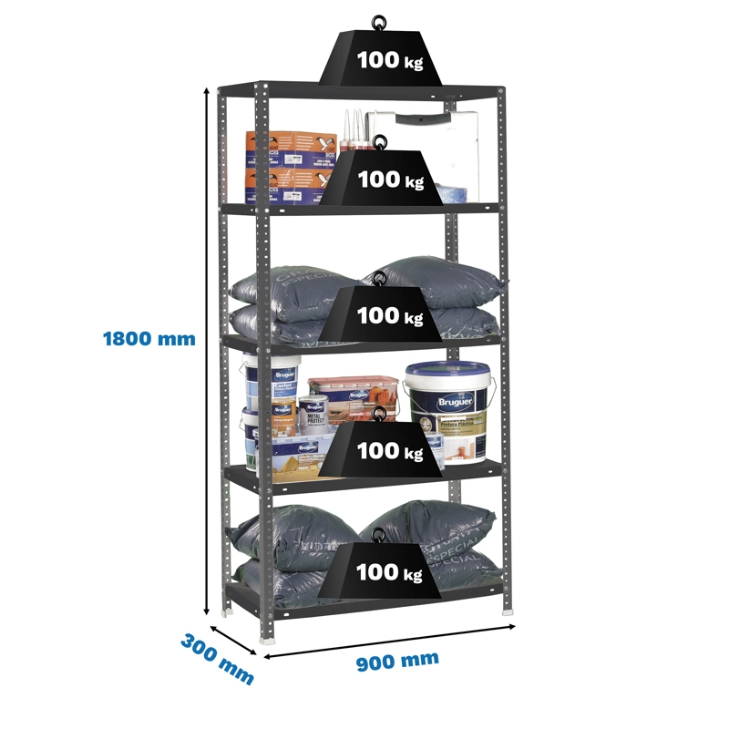 ESTANTERIA METALICA COMFORT 5/300 ANTRACITA - 2