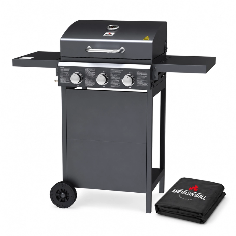 PARRILLA A GAS PHOENIX 3B BLACK + FUNDA XS - 1
