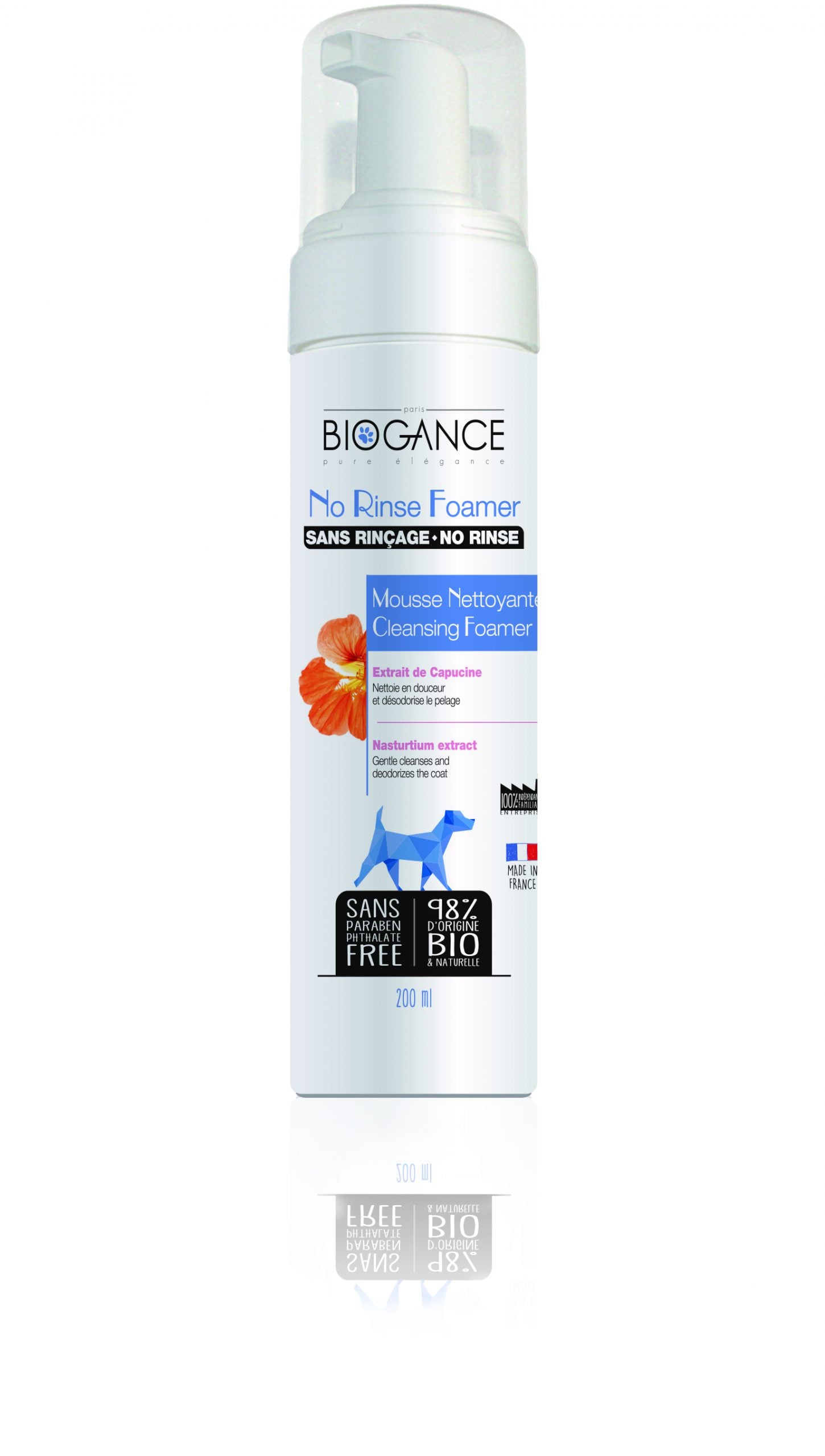 SHAMPOO EN SECO PERROS BIOGANCE ESPUMA NO RINSE FOARMER DOG 200 ML - 2