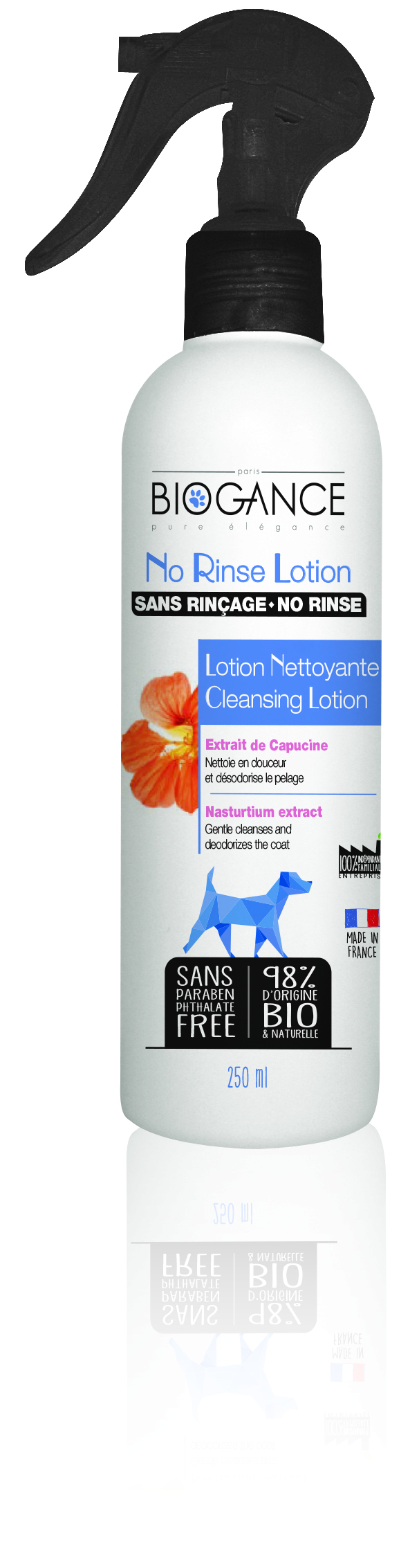 SHAMPOO EN SECO PERROS BIOGANCE LOCIÓN NO RINSE LOTION DOG 250 ML - 1
