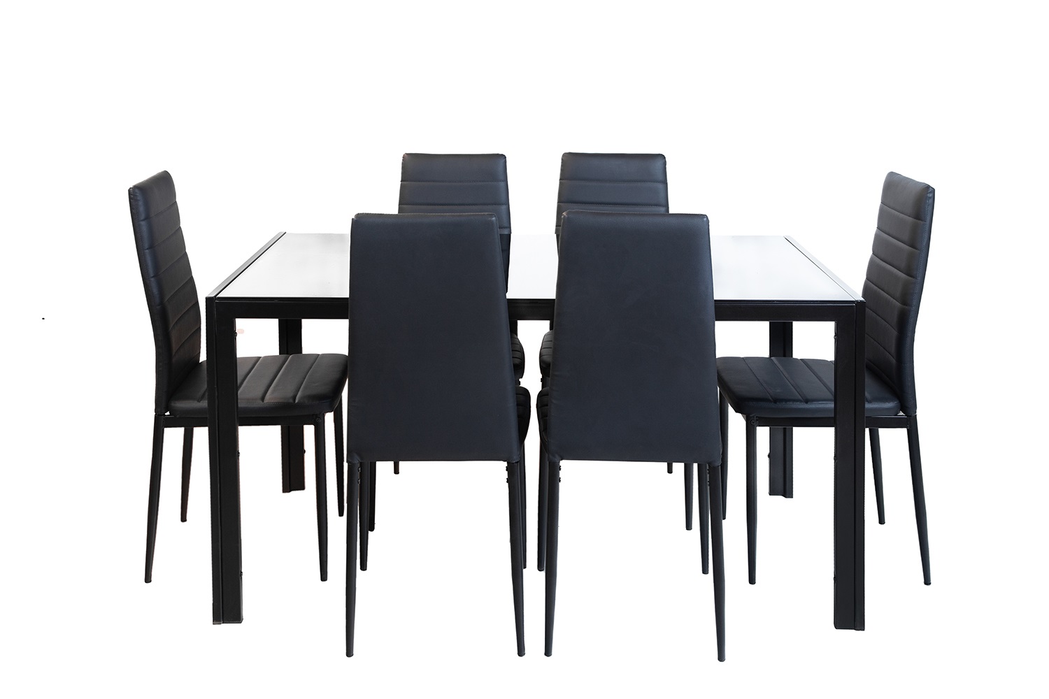 Comedor de vidrio, con 6 sillas color negro - 3