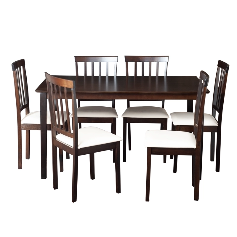 JUEGO COMEDOR SWEET HOGAR MANCHESTER 6 SILLAS CHOCOLATE MADERA - 3