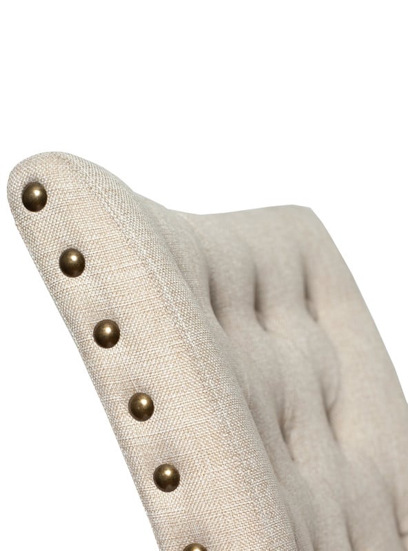 COMEDOR DE MADERA CON 6 SILLAS TAPIZ CAPITONÉ MODELO GRECIA BEIGE - 5