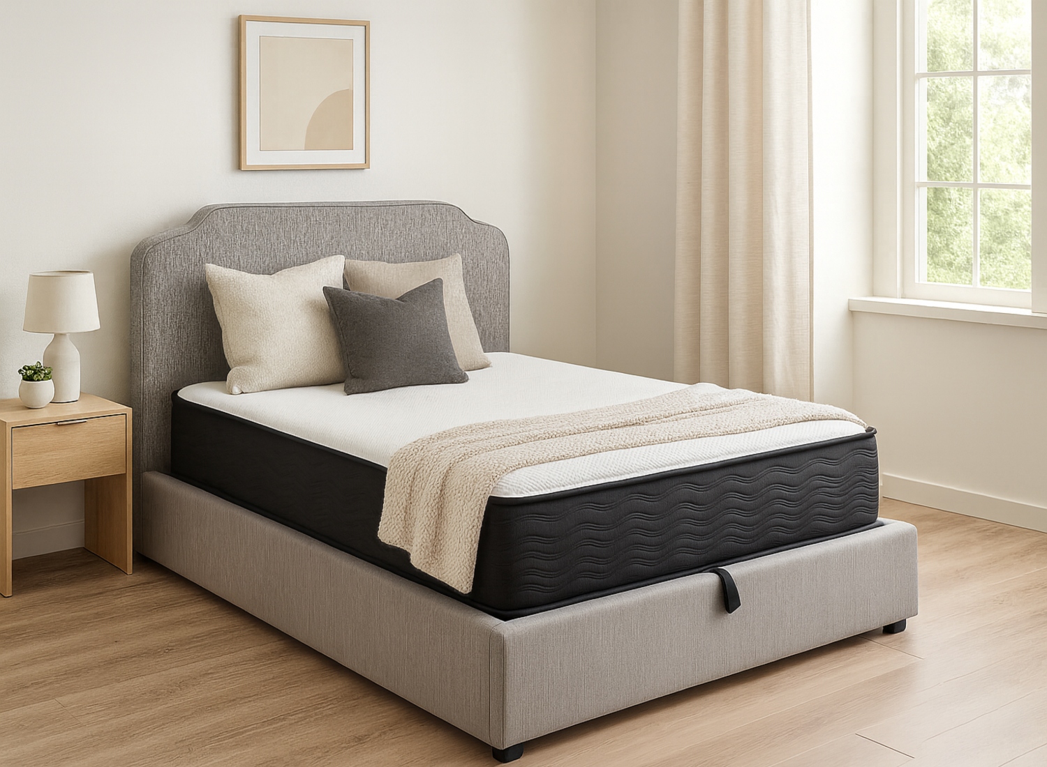 CAMA KING CON RESPALDO/ ALMACENAMIENTO INCORPORADO - 2