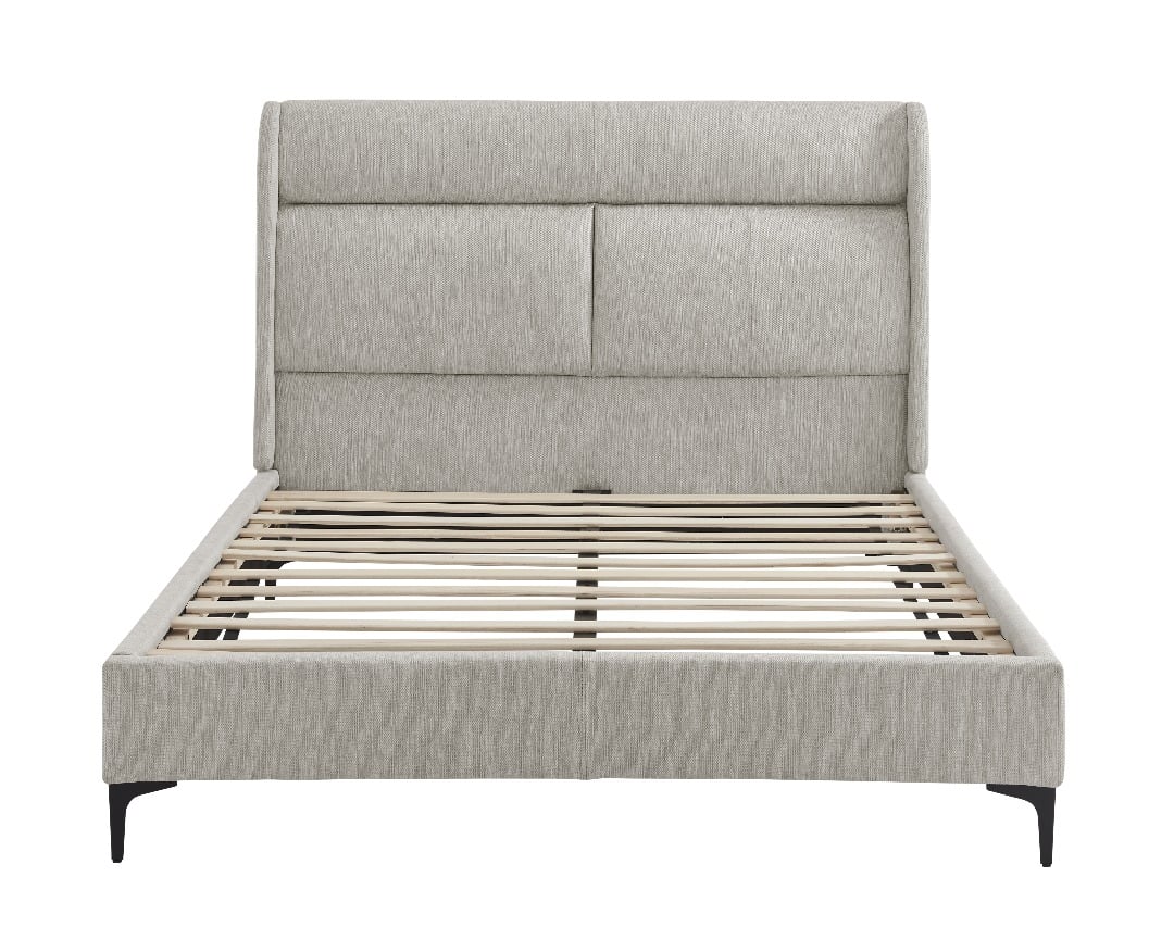 CAMA EUROPEA KING + COLCHON Y RESPALDO INCORPORADO - 2