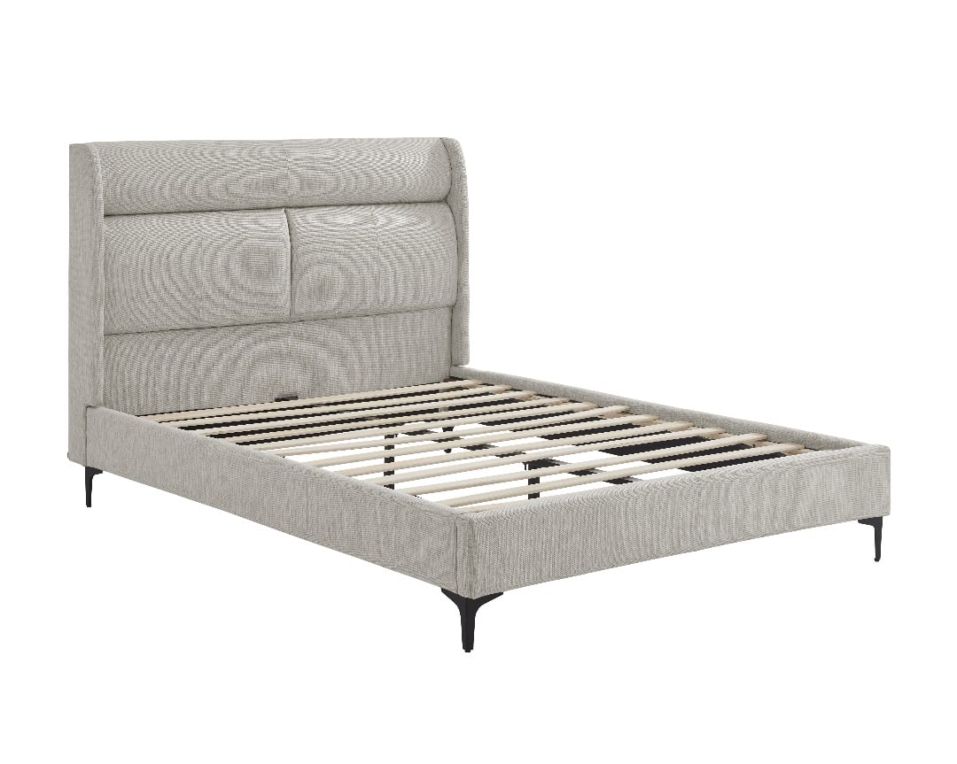 CAMA EUROPEA KING + COLCHON Y RESPALDO INCORPORADO - 3