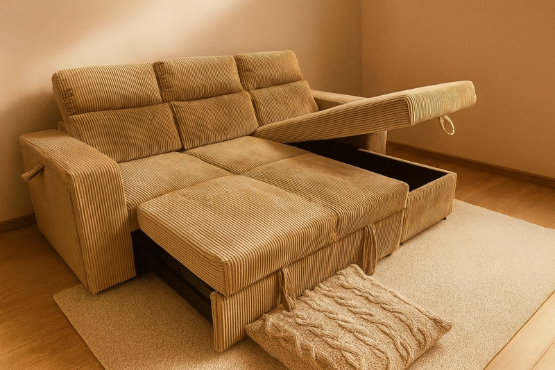 SOFA SECCIONAL COLOR  CAFE ( te con leche) MODELO ROMA - 3