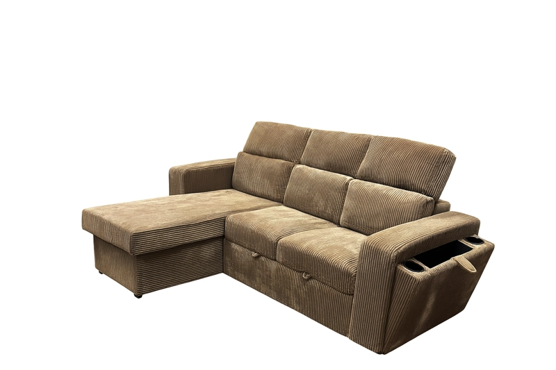 SOFA SECCIONAL COLOR  CAFE ( te con leche) MODELO ROMA - 4