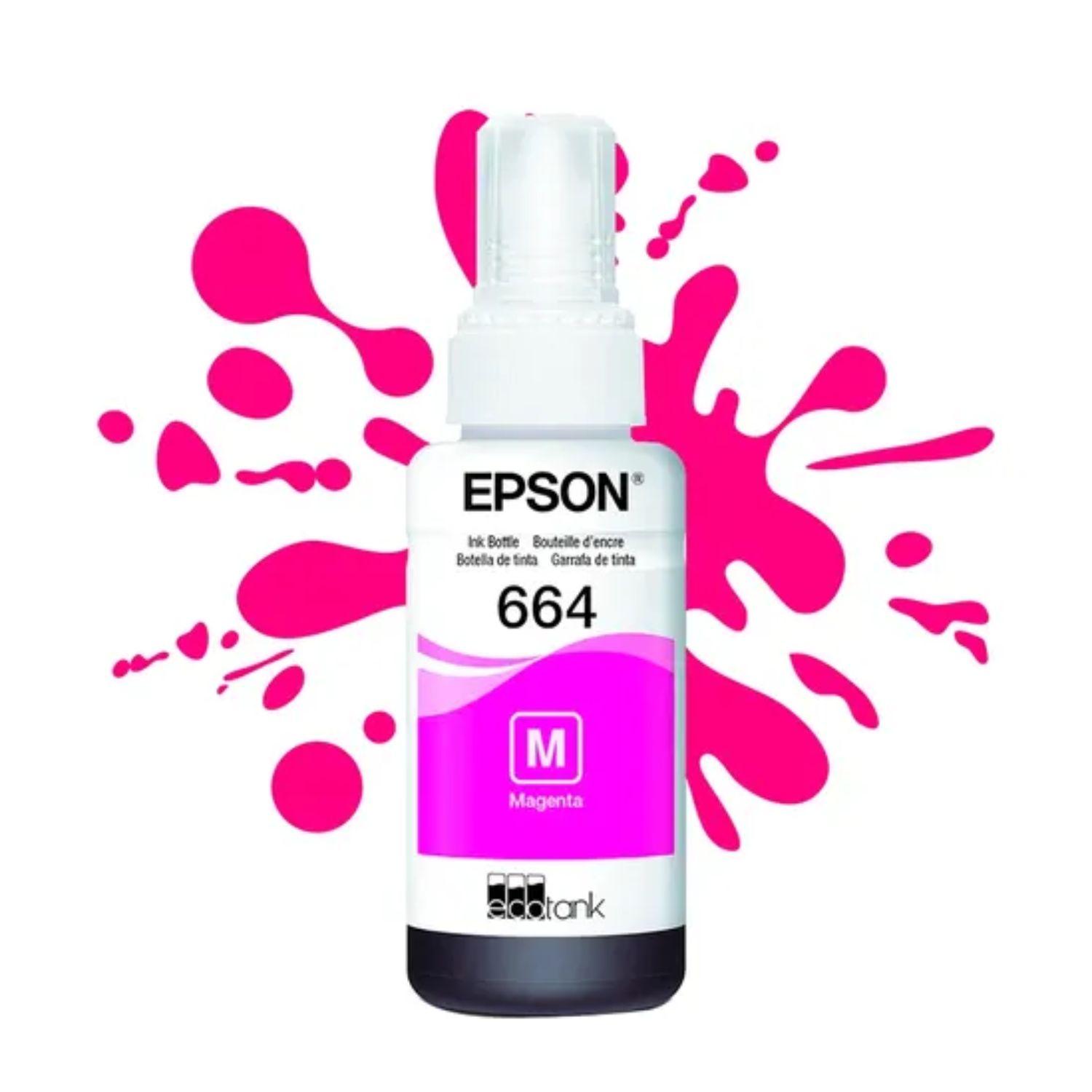 PACK 4 TINTAS EPSON T664 ORIGINALES NEGRO CIAN MAGENTA AMARILLO - 5