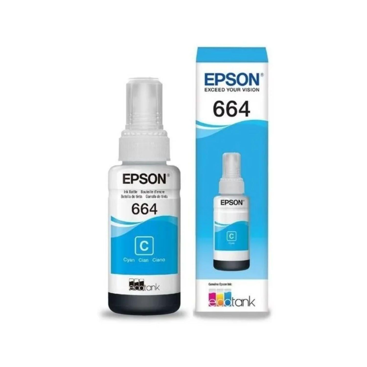 TINTA EPSON T664 CIAN BOTELLA ORIGINAL 70 ML - 1