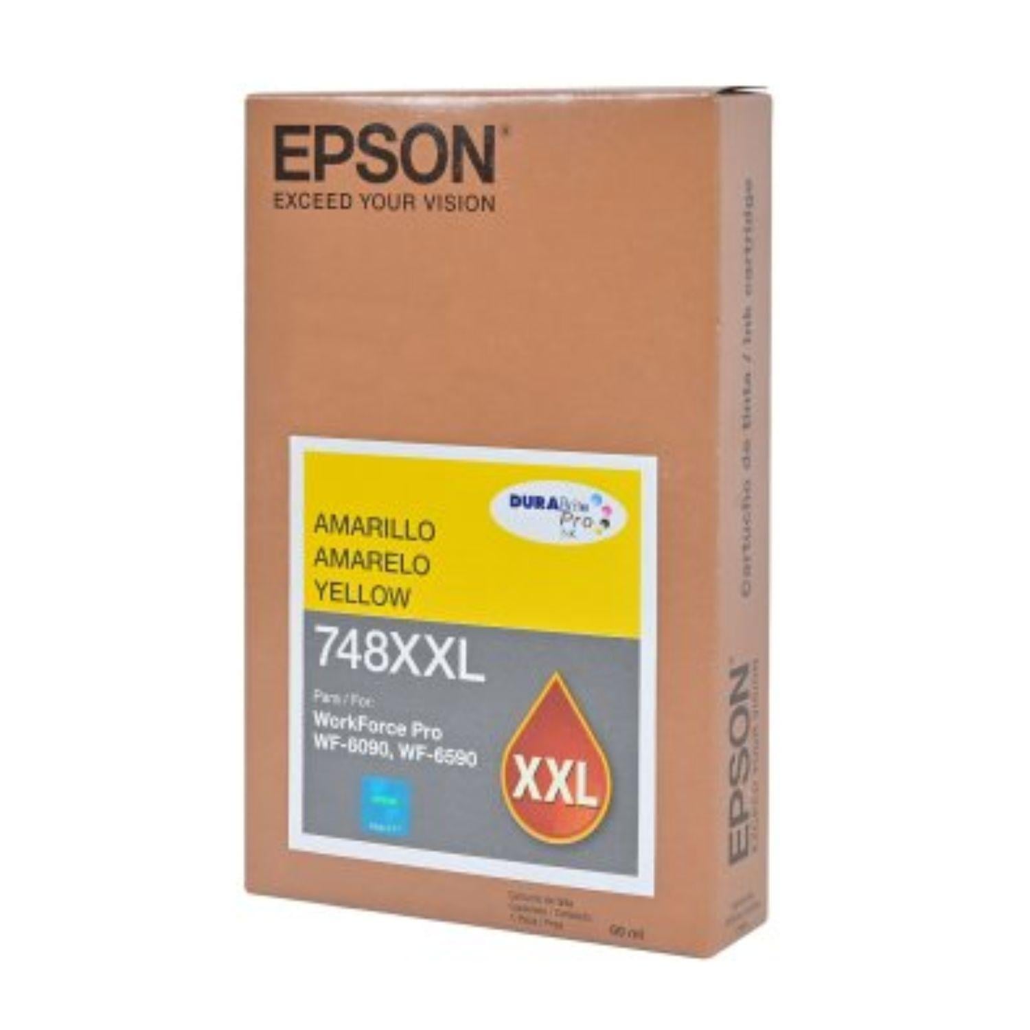 TINTA EPSON T748 XXL AMARILLO ORIGINAL PARA IMPRESORAS WORKFORCE PRO - 2