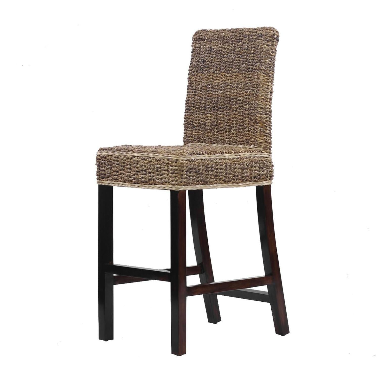SILLA TABURETE DE BAR RATTAN NATURAL CON HOJA DE PLATANO - 1