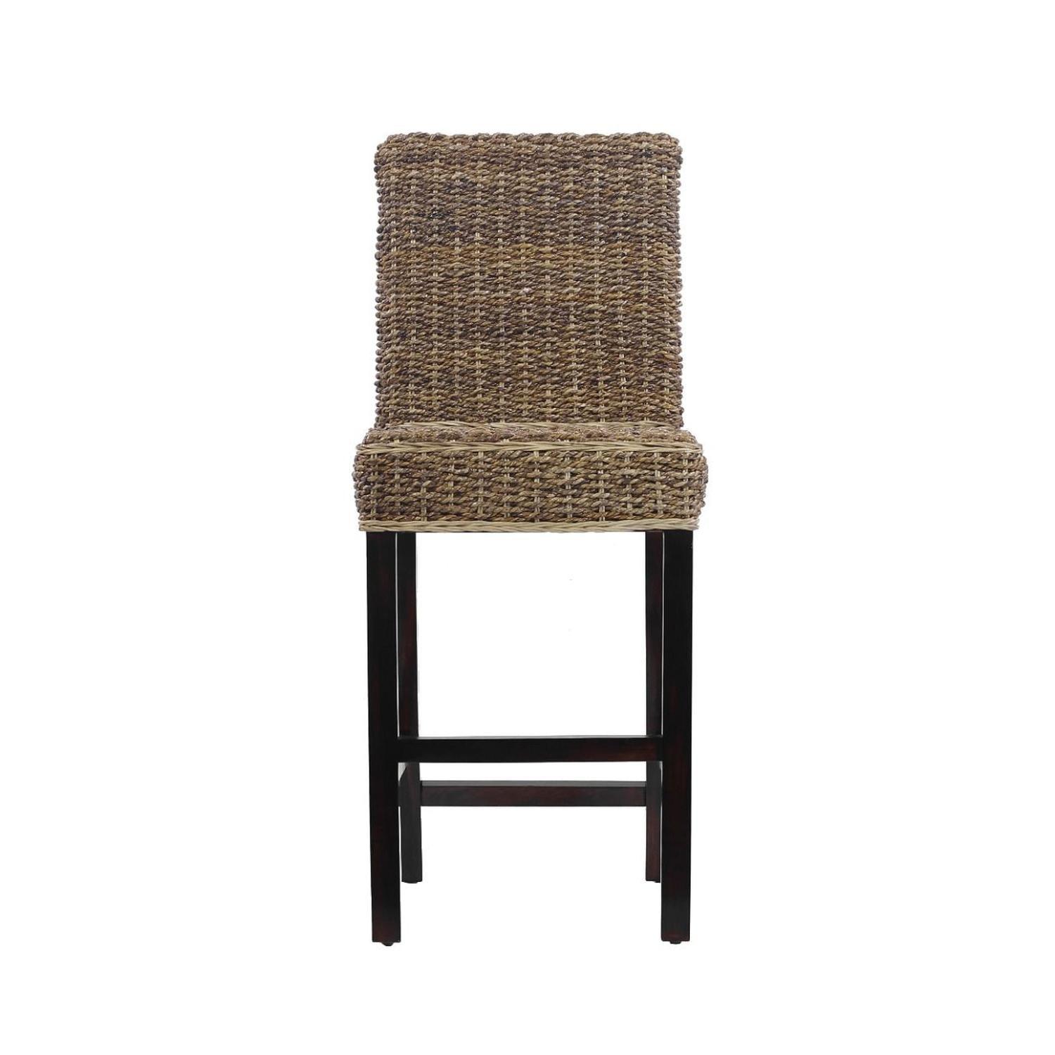 SILLA TABURETE DE BAR RATTAN NATURAL CON HOJA DE PLATANO - 3