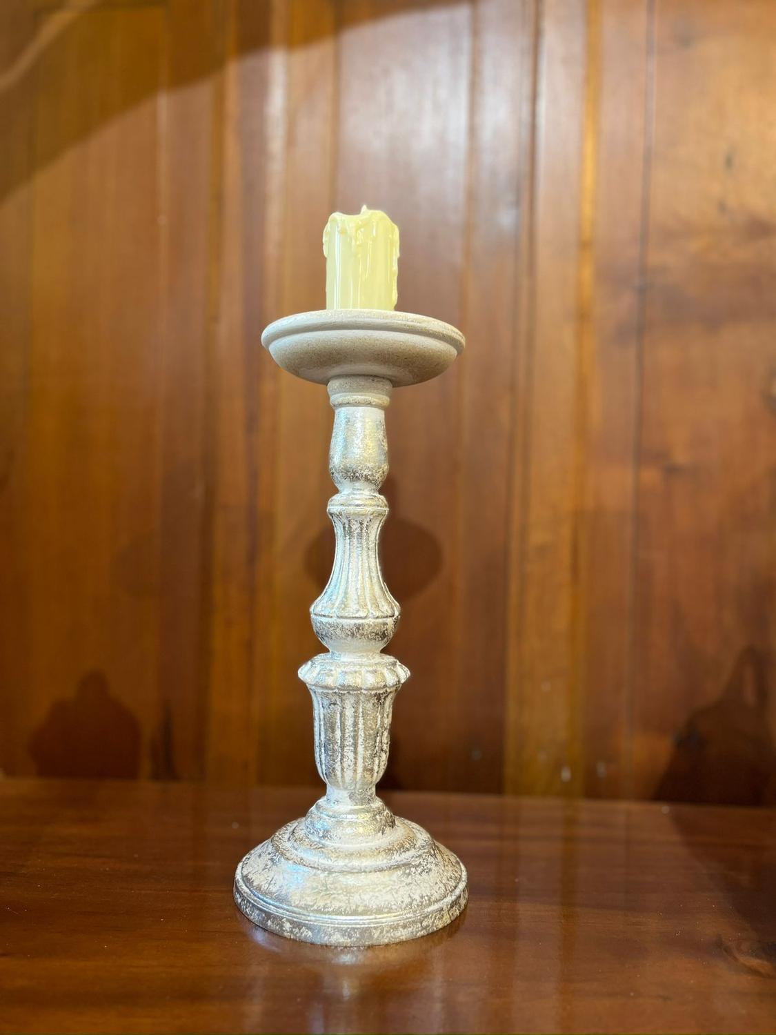 CANDELABRO DISEÑO PILAR DE MADERA - 1