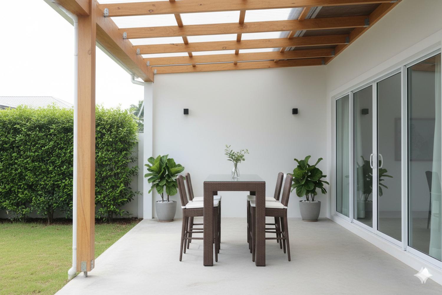 BAR RATTAN POLIVINILICO CON 4 SILLAS - 3