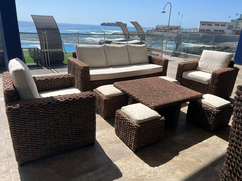 JUEGO DE TERRAZA KUTA RATTAN NATURAL JACYNTO 3 CUERPOS - 1