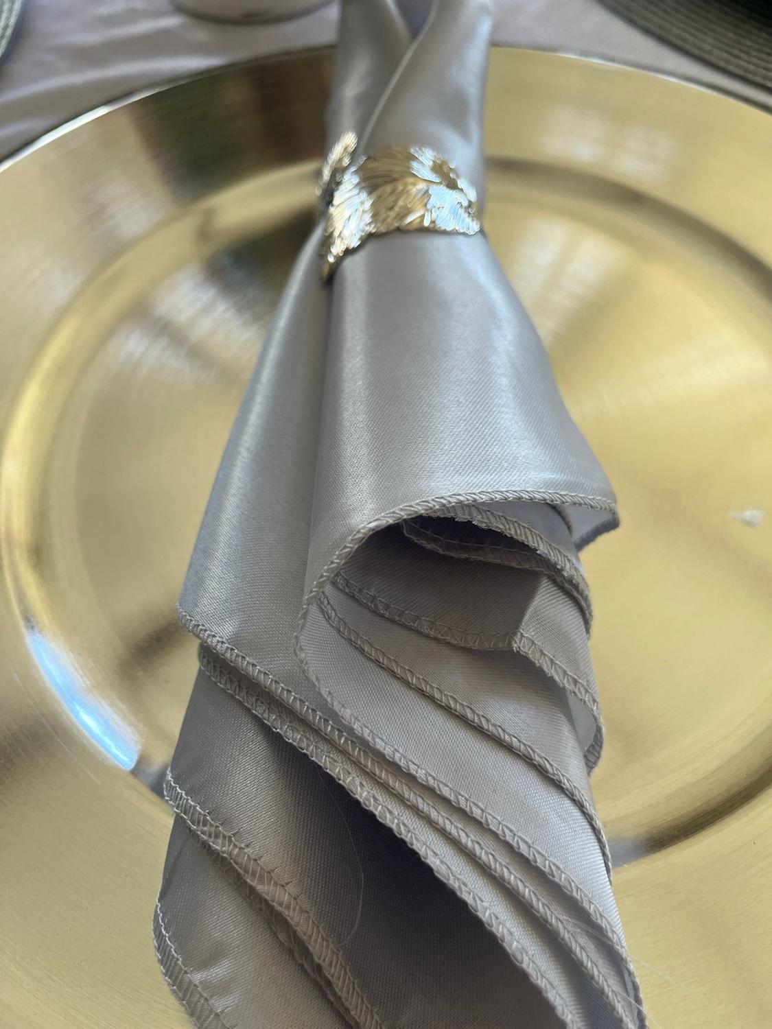 6 SERVILLETAS DE RASO GRIS - 1