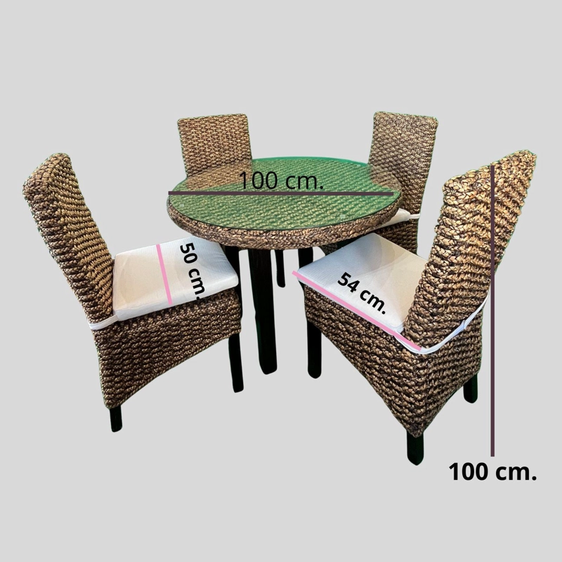 COMEDOR RODONDO RATTAN NATURAL 4 PERSONAS - 3